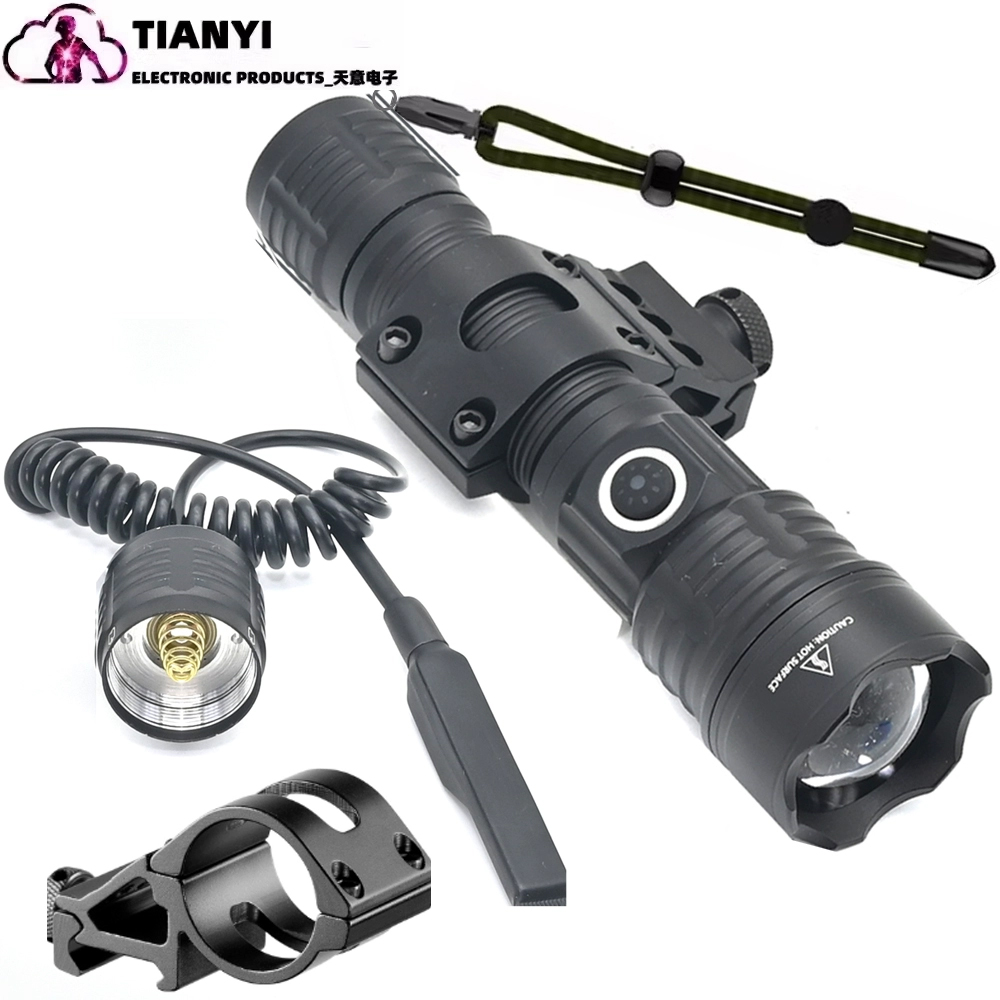 Hunting Thermal Imaging Scope - ไฟฉาย LED เลเซอร์สีขาวซูม 20W ไฟยุทธวิธีแบบชาร์จไฟได้ลูเมนสูง, Picatinny